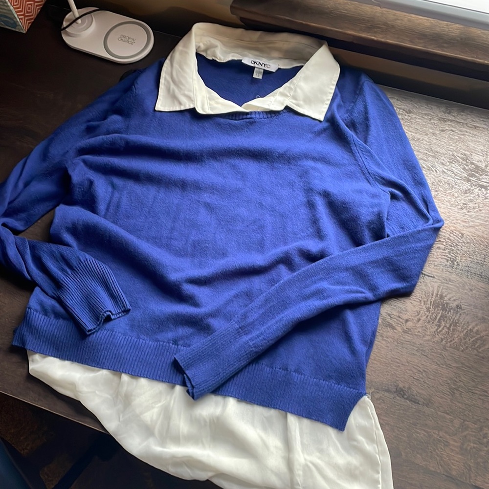 Like new! DKNYC sweater with sheer underlay